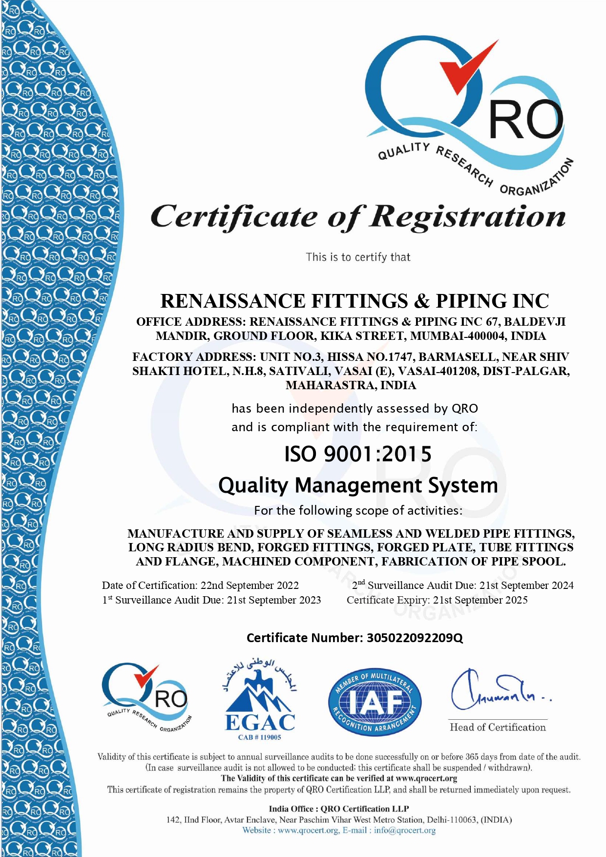 Certificates